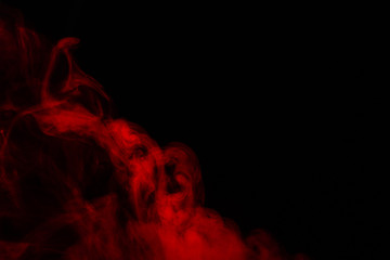 Red steam on a black background.