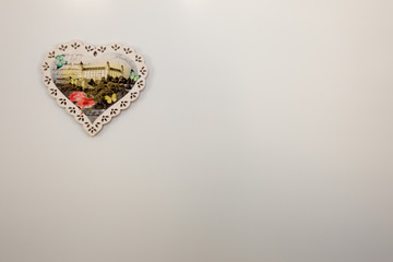 The image of the heart on a white background