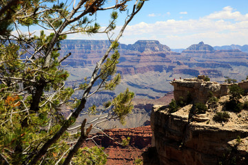 Fototapeta na wymiar Arizona / USA - August 01, 2015: South Rim Grand Canyon landscape, Arizona, USA