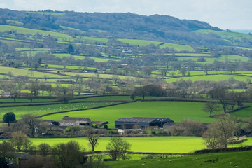 Fototapeta na wymiar Scenic View of the Undulating Countryside of Somerset
