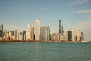 Plakat Views of downtown Chicago from Grant park
