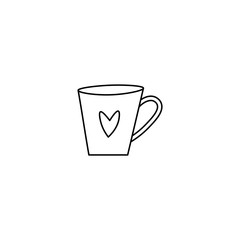 Coffee mug,cup flat vector icon isolated on a white background.