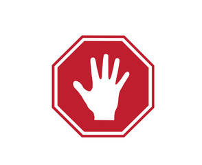 Stop Hand sign, sign symbol background, vector illustration.