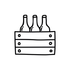 case of beer doodle icon, vector illustration
