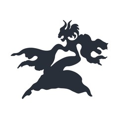  Monster. Human fear, horror. Phobia. Vector icon isolated on white background. 