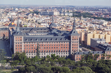 aerial view of Madrid from the lighthouse of Moncloa, in Madrid. Spain
