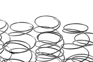 Closeup top view of steel springs