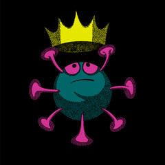 COVID-19. New coronavirus 2019-nCoV, fun sketch of coronavirus bacteria.