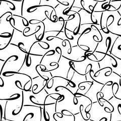 Vector image of a beautiful abstract black curvy lines on a white background.