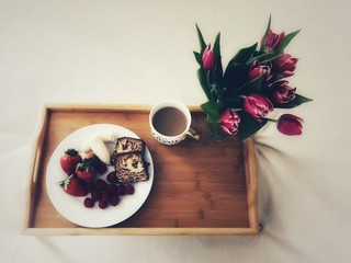 cup of coffee with flowers