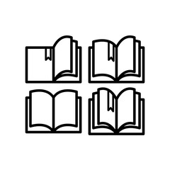 book icon, open book icon in trendy flat style