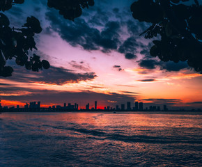 sunset sky sun clouds buildings horizon ocean nature dusk city beautiful impressions red lighting summer miami florida © Alberto GV PHOTOGRAP