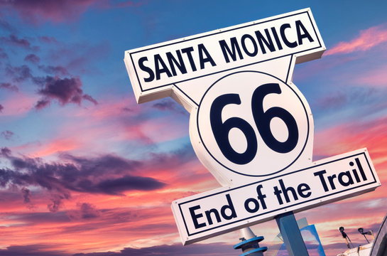 End of Route 66 in Santa Monica, California.