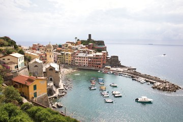 Fototapeta na wymiar View of Vernazza Village, Cinque Terre, Italy