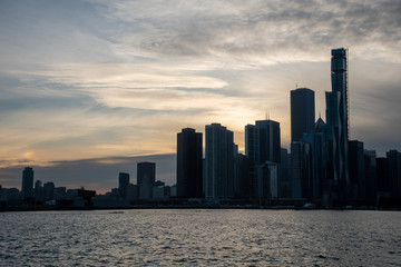 Fototapeta premium Sunset from the Navy pier