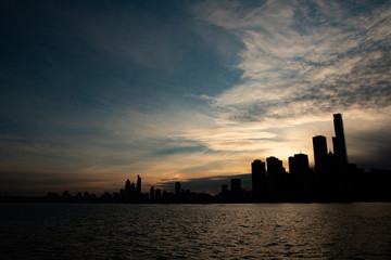 Fototapeta na wymiar Sunset from the Navy pier