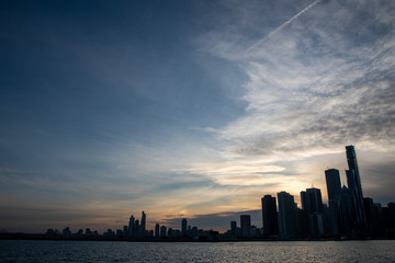 Fototapeta na wymiar Sunset from the Navy pier