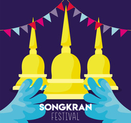 card of songkran festival in thailand