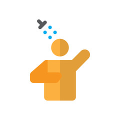 People Bath in Bathroom Shower Sing Time Icon, Logo, Vector