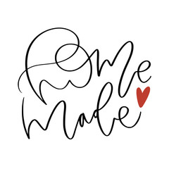 Home made. Hand lettering logo. Stylish label for your handmade shop. Modern calligraphic.