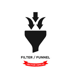 filter icon in trendy flat style, funnel vector icon
