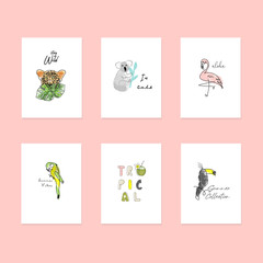 Summer cartoon doodle hand drawn vector elements