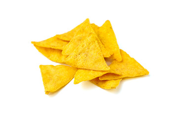 Naklejka premium nachos, corn chips, isolated on white background