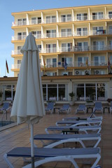 empty hotel complex in arenal, palma de mallorca, balearic islands, spain, europe