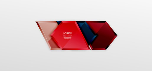 Metal glossy shiny geometric shapes with 3d effect composition. Techno futuristic vector abstract background For Wallpaper, Banner, Background, Card, Book Illustration, landing page