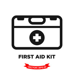 first aid box vector icon, medical kit icon
