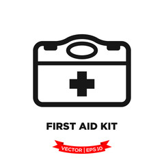first aid box vector icon, medical kit icon