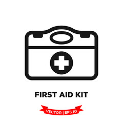 first aid box vector icon, medical kit icon