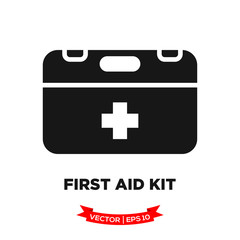 first aid box vector icon, medical kit icon
