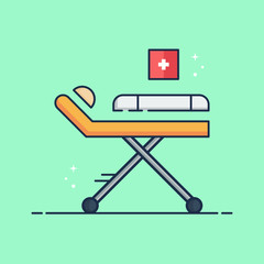 Vector Stretcher Flat Illustration