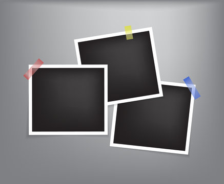 Three photo blank templates vector set