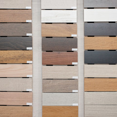 Samples of wooden skirting boards for different types of floors. Interior Design. Repair and...