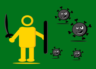 Ilustration vector graphic of Corona virus vector, Corona virus in Wuhan, Simple China virus vector, Fight corona, stopping corona virus.