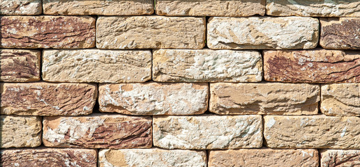 Closeup of the brick facade