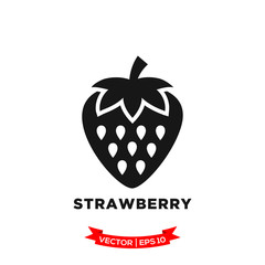 strawberry icon in trendy flat design