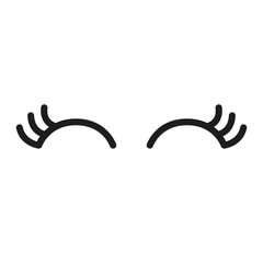 Cute cartoon vector eyes with lashes illustration
