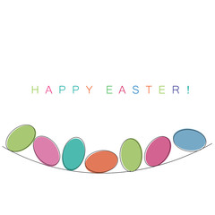 Happy easter card with eggs colorful. Vector illustration
