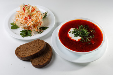 multi-course lunch offer on white plates