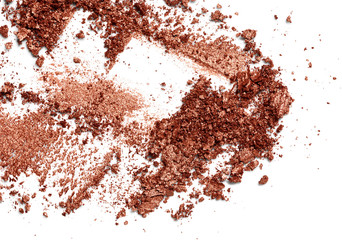 Crushed eye shadow isolated on white background