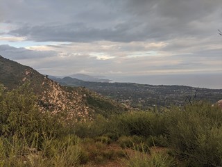 landscape with mountains and blue sky