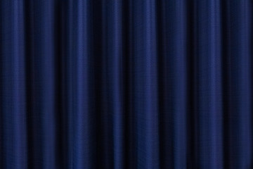 Blue curtain texture and background. Sample of blue textured fabric