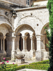 Fototapeta na wymiar Cloisters in an abbey in southern France.