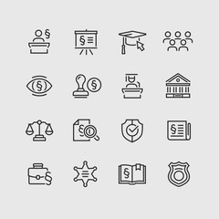 Lawyer and business vector icon set