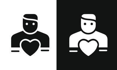 care and support icons vector design black and white 