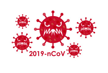 Corona Virus Cartoon Illustration, 2019-nCoV Animation Design Template Vector