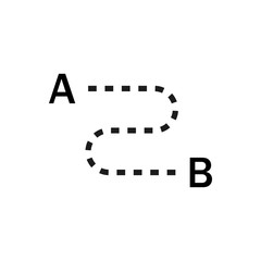 Point a b outline icon. Symbol, logo illustration for mobile concept and web design.